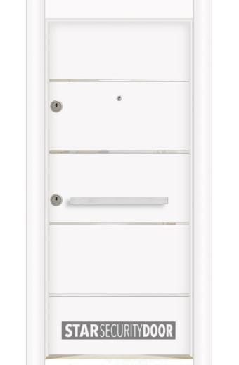 Блиндирана врата LP Инокс бял с термомост